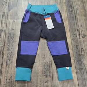 NWT Peace House Studio Kids Pants 12-18m Organic Cotton Colorblock Joggers NEW